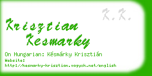 krisztian kesmarky business card