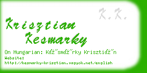 krisztian kesmarky business card